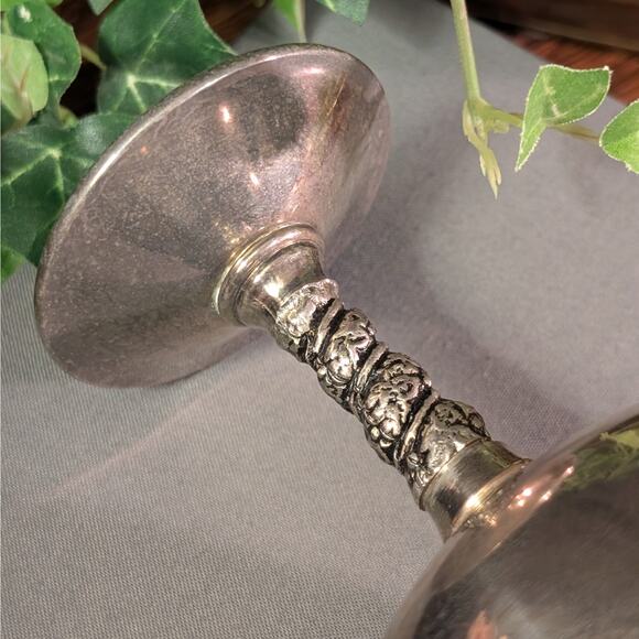 8 Vintage Silver Plated Twisted Vine Stem Champagne Coupe Goblets Valero Spain - Picture 6 of 8